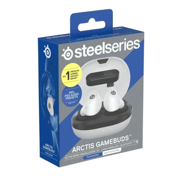 Audífonos earbuds gaming inalámbricos SteelSeries Arctis GameBuds para PlayStation con ANC y Bluetooth 5.3 - 61708 - Blanco