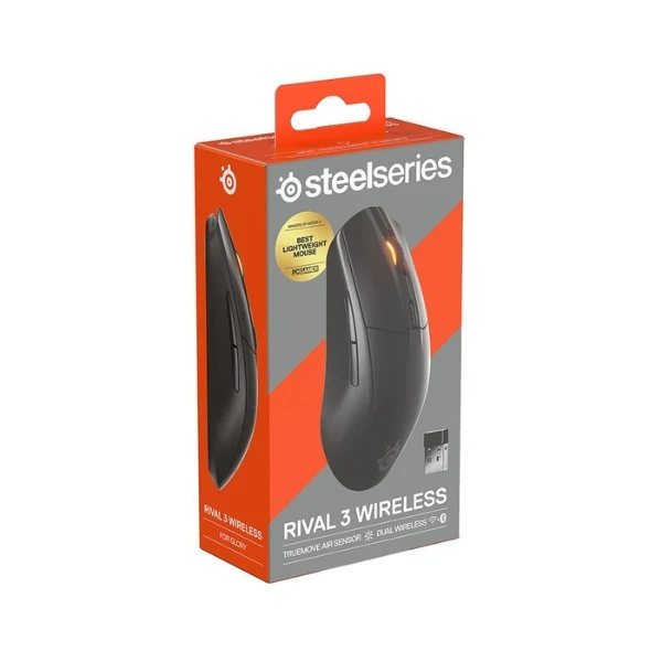 Mouse gaming inalámbrico SteelSeries Rival 3 Wireless Gen 2 RGB 18000 DPI con Bluetooth - 62687 - Negro