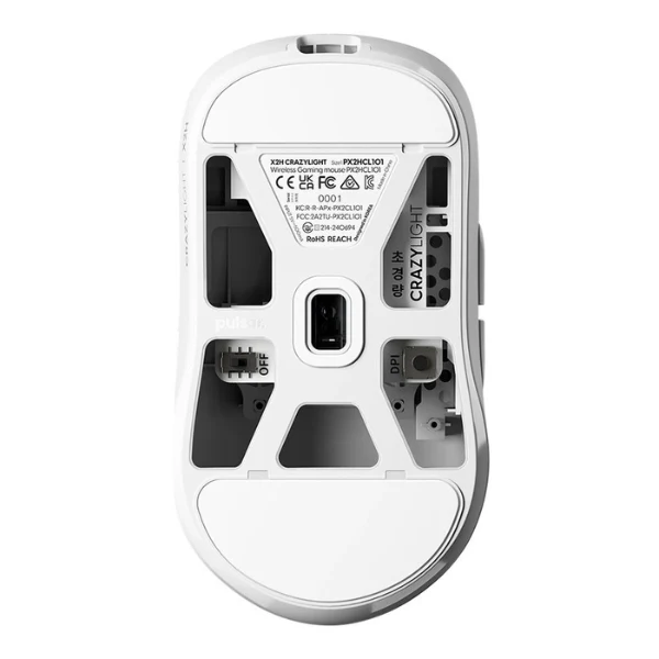 Mouse gaming inalámbrico Pulsar X2H CrazyLight Mini Uyuni White 32000 DPI con sensor XS-1 - PX2HCL102 - Blanco
