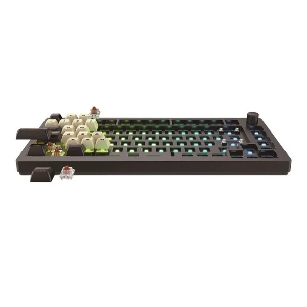 Teclado barebones MK MAX 75% 3MODE de aluminio - V83PROM2BAREBON - Negro