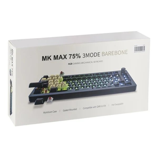 Teclado barebones MK MAX 75% 3MODE de aluminio - V83PROM2BAREBON - Negro