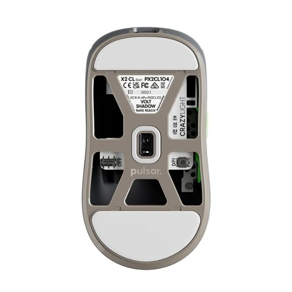 Mouse gaming inalámbrico Pulsar X2 CrazyLight Volt Shadow 32000 DPI con sensor XS-1 - PX2CL104 - Gris