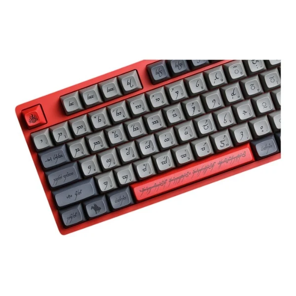 Teclado gaming mecánico Drop The Lord of the Rings Ringwraith TKL con switches Holy Panda X - MDX-37875-2 - Rojo