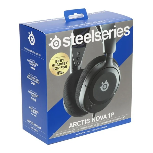 Audífonos gaming cableados SteelSeries Arctis Nova 1P Multi-System con audio espacial 360° - 61611