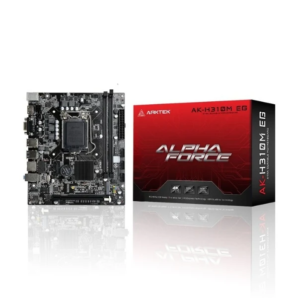 Tarjeta Madre Arktek AK-H310M EG Micro-ATX - LGA1151 - DDR4-3200 - 3xSATA / M.2 NVMe - 2xUSB 2.0 + 2xUSB 3.0 - PCIe - HD Audio