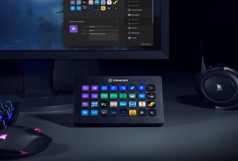 Stream Deck XL Elgato 32 Teclas LCD Personalizables - Controlador de Contenido Compatible Mac y PC - 10GAT9901