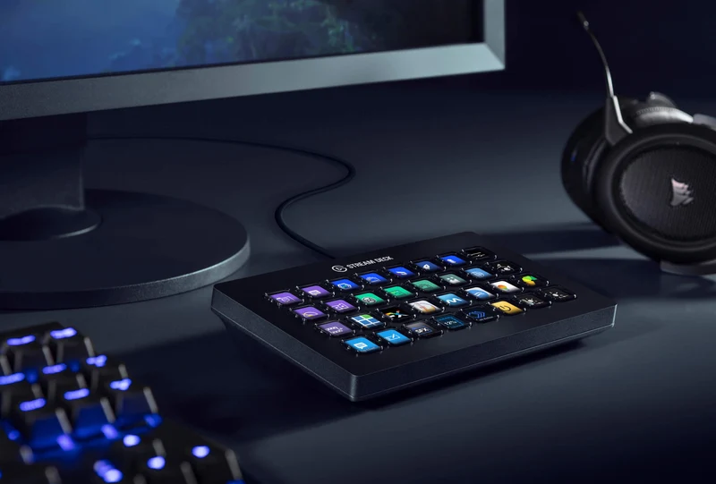 Stream Deck XL Elgato 32 Teclas LCD Personalizables - Controlador de Contenido Compatible Mac y PC - 10GAT9901