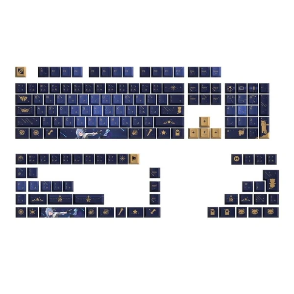 Bundle HYTE de colección con set de keycaps PBT y desk pad 900 x 400 mm diseño Rosuuri
