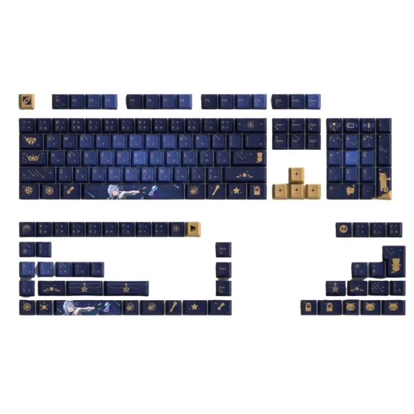 Bundle HYTE de colección con set de keycaps PBT y desk pad 900 x 400 mm diseño Rosuuri