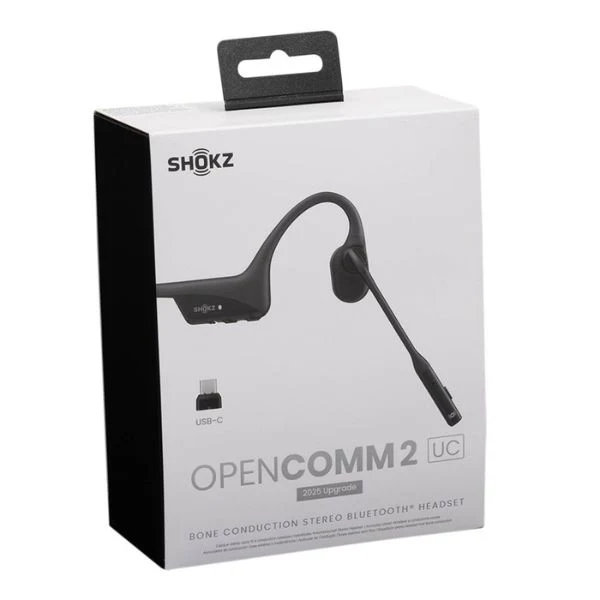 Audífonos Shokz OpenComm2 UC Bone Conduction Bluetooth - Negro - C120-AC-BK-US