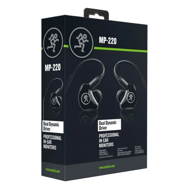 Audífono Mackie MP-220 Dual Dynamic Driver Professional Wired In-Ear Monitors - Negro - 2049320-00