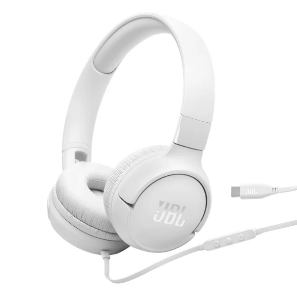 Audífono Inalámbrico JBL Tune 520C USB-C con Micrófono, Sonido Hi-Res y JBL Pure Bass - JBLT520CWHTAM - Blanco