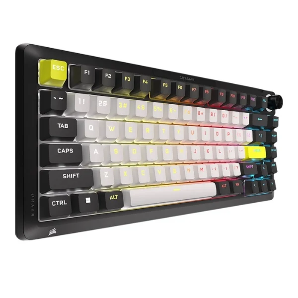 Teclado gaming mecánico Corsair MAKR PRO 75 Hall Effect RGB cableado negro/blanco - CH-91CE21G-NA