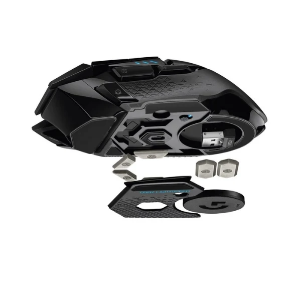 Mouse gaming inalámbrico Logitech G502 LIGHTSPEED RGB 16000 DPI con 11 botones programables - 910-005565 - Negro