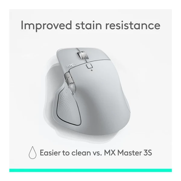 Mouse inalámbrico ergonómico Logitech MX Master 4 Pale Gray con feedback háptico y 8000 DPI - 910-007559 - Gris claro