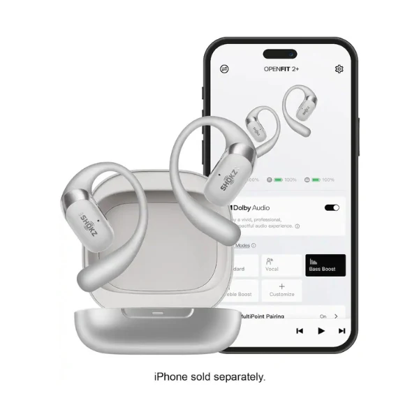 Audífono Shokz Hyrox OpenFit 2+ Open True Wireless Bluetooth Earbuds - Gris - T921-ST-GY-US
