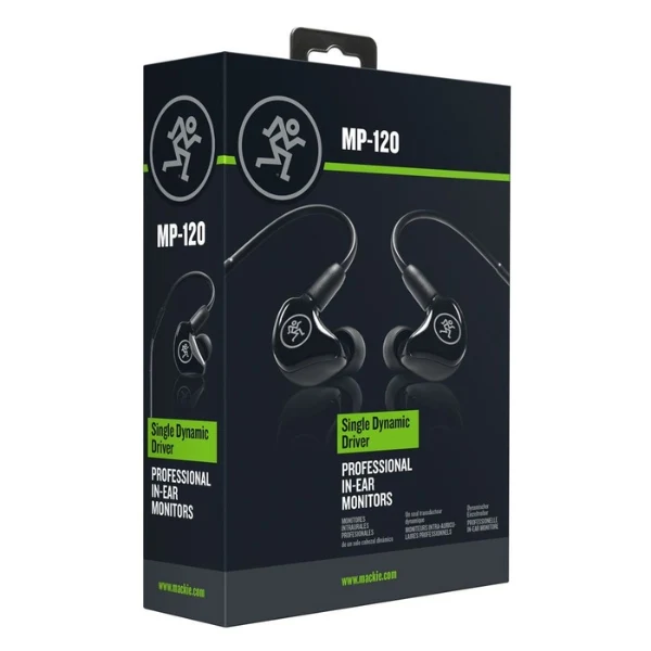 Audífono Mackie MP-120 Single Dynamic Driver Professional Wired In-Ear Monitors - Negro - 2049300-00