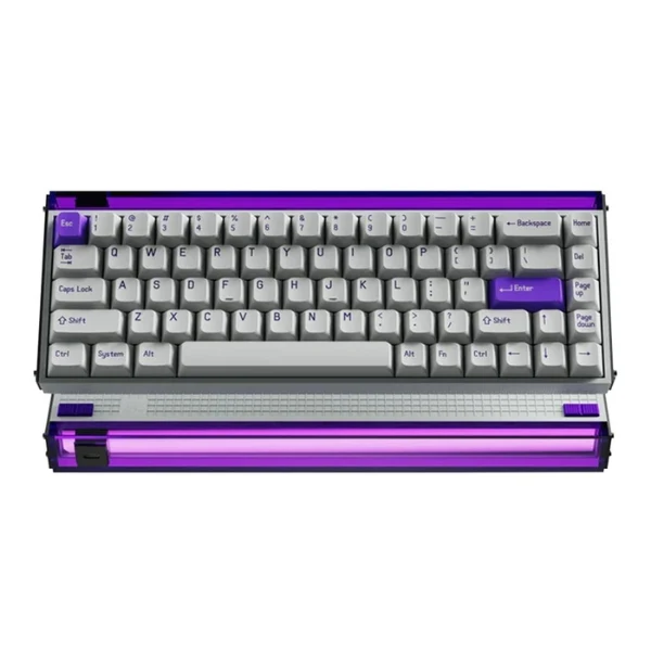 Teclado Magnético Hall Effect Gaming MelGeek MADE68 Pro+ 65% Blanco/Púrpura