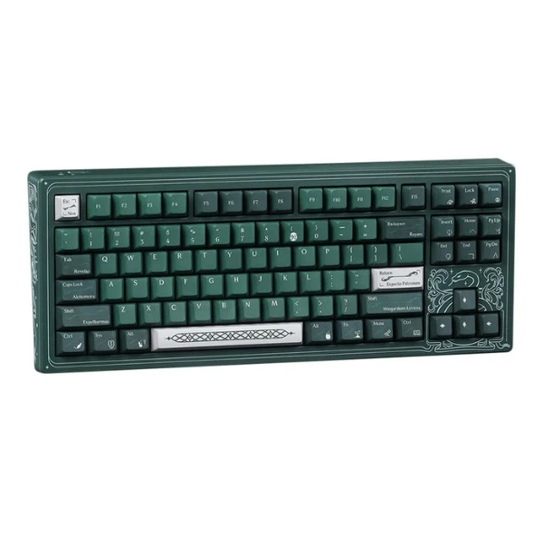 Teclado gaming mecánico Drop + Harry Potter CSTM80 Slytherin TKL RGB con switches lineales - MDX-38218-2 - Verde