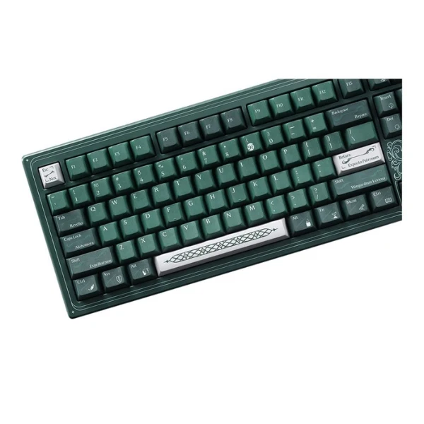 Teclado gaming mecánico Drop + Harry Potter CSTM80 Slytherin TKL RGB con switches lineales - MDX-38218-2 - Verde
