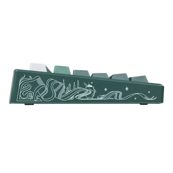 Teclado gaming mecánico Drop + Harry Potter CSTM80 Slytherin TKL RGB con switches lineales - MDX-38218-2 - Verde