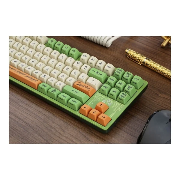 Teclado mecánico gaming Drop ENTR The Lord of the Rings Elven TKL con switches Gateron Holy Panda X - MDX-37875-1 - Verde