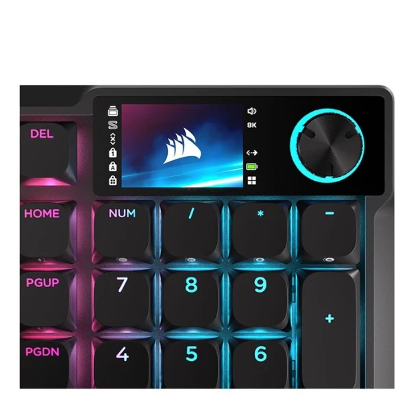Teclado gaming inalámbrico Corsair VANGUARD AIR 99 RGB con switches OPX Optical y Stream Deck integrado - CH-91HA01B-NA - Negro