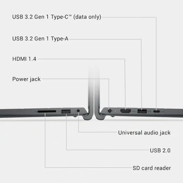 Laptop Dell Touchscreen AMD Ryzen 7 7730U (2GHz) 16 GB RAM 512 GB SSD 15.6" AMD Radeon Win 11 Home - Carbon Black