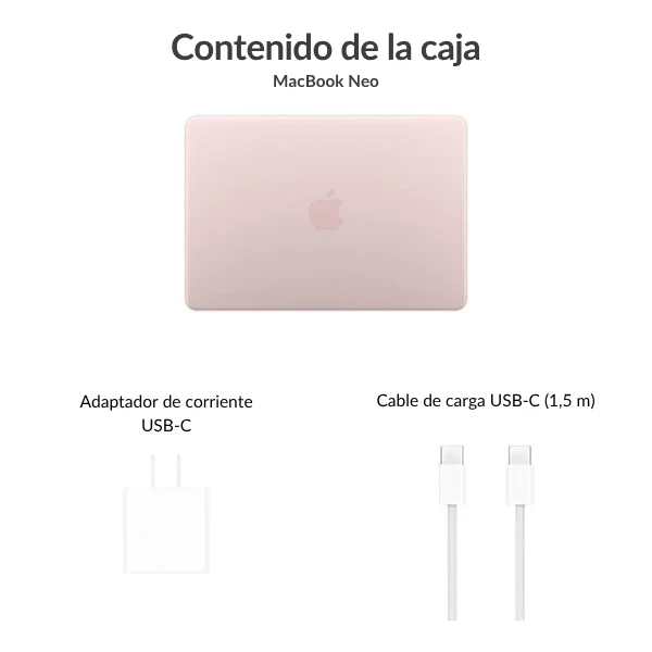 Laptop Apple MacBook Neo 13" – Apple A18 Pro 6-Core – 512GB SSD – 8GB Unified Memory – 13" Liquid Retina IPS – Blush – MHFJ4LL/A