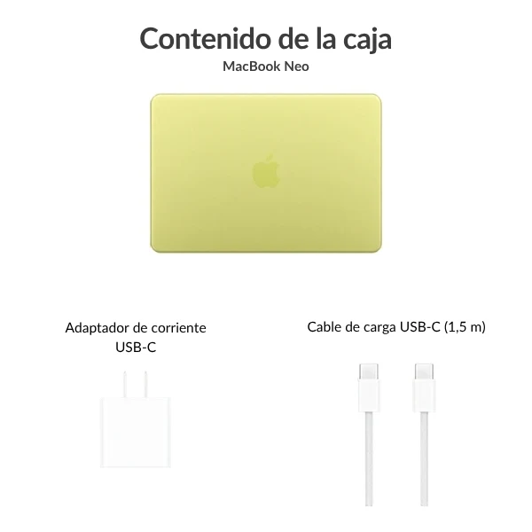Laptop Apple MacBook Neo 13" – Apple A18 Pro 6-Core – 512GB SSD – 8GB Unified Memory – 13" Liquid Retina IPS – Citrus – MHFE4LL/A