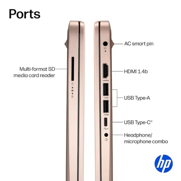 Laptop HP 14" HD Intel N150 128GB UFS 4GB RAM Windows 11 - 14-DQ6105DX - Pale Rose Gold