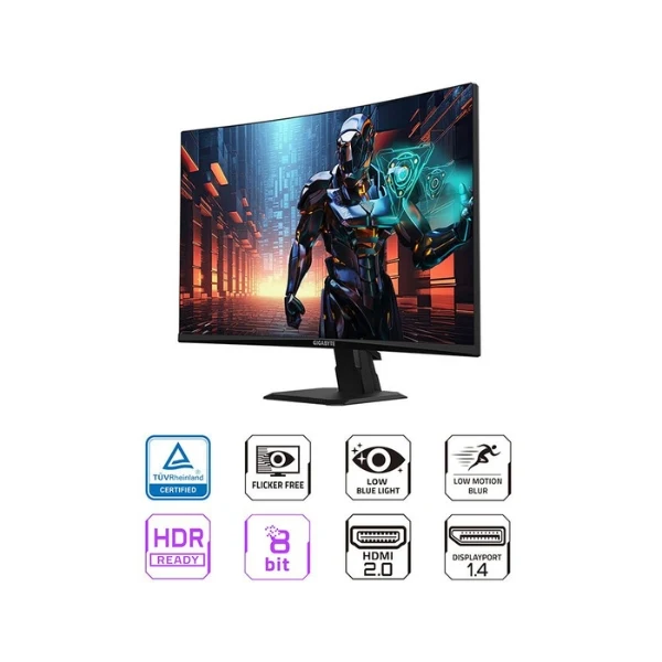 Monitor Gaming Gigabyte 27" Curvo QHD 2560x1440 165Hz - Negro