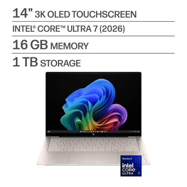 Laptop HP OmniBook Ultra Copilot+ PC Touchscreen Intel Core Ultra 7 356H (4.7GHz) 16GB RAM 1TB SSD 14" Intel Graphics Windows 11 Home - Silk Sand