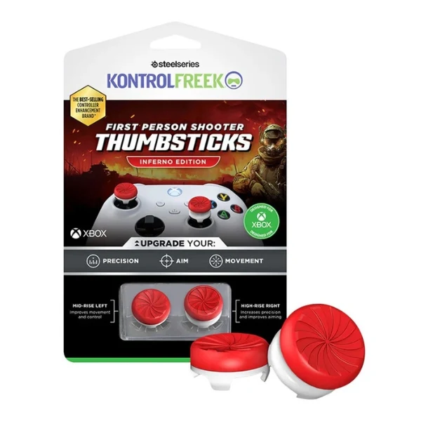 Grips para sticks analógicos KontrolFreek FPS Freek Inferno para Xbox - 6150-XBX - Rojo/Blanco