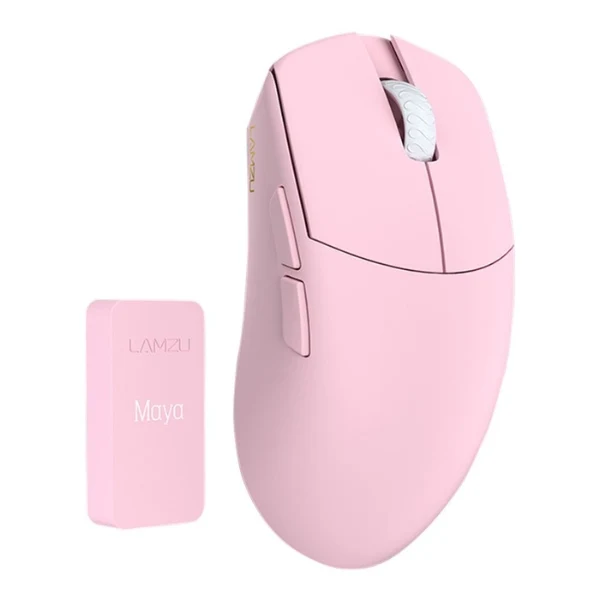 Mouse gaming inalámbrico Lamzu MAYA Champion Edition Light Pink 30000 DPI con sensor Pixart 3950 - MAYA LIGHT PINK - Rosado claro