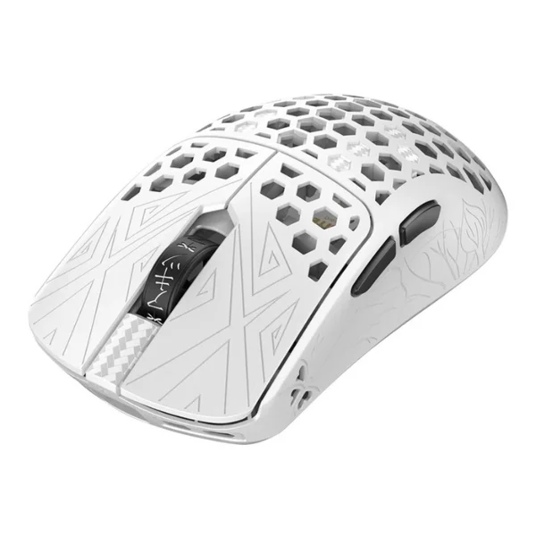 Mouse gaming inalámbrico TENKO Akitsu Medium Carbon Fiber 8K White 30000 DPI con sensor Pixart 3950 - AR-25-AKITSUM-W - Blanco