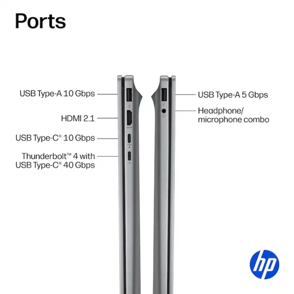 Laptop HP OmniBook X Touchscreen Intel Core Ultra 9 386H (4.9GHz) 32GB RAM 1TB SSD 16" NVIDIA GeForce RTX 5050 8GB GDDR7 Win 11 Home - Meteor Silver