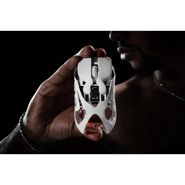 Mouse gaming inalámbrico Angry Miao Infinity Cloud White con sensor PAW3950 y polling 8000Hz - AM30 WH - Blanco