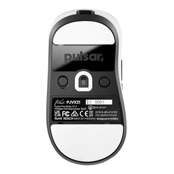 Mouse gaming inalámbrico Pulsar Pro Series JV-X Size2 White 32000 DPI con sensor XS-1 - PJVX22 - Blanco