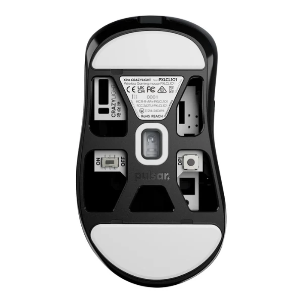Mouse gaming inalámbrico Pulsar Xlite CrazyLight Mini Jet Black RGB 32000 DPI con sensor XS-1 - PXLCL101 - Negro