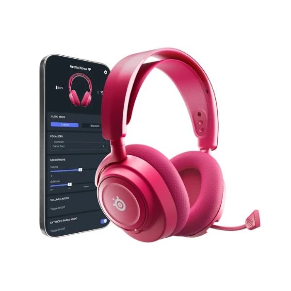 Audífonos gaming inalámbricos SteelSeries Arctis Nova 7P Wireless Gen 2 para PlayStation con Bluetooth - 61746 - Magenta